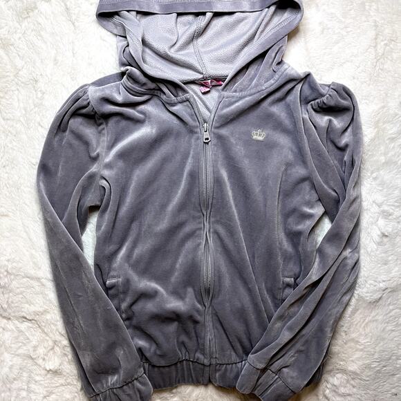 Juicy Couture Gray Velour Zip Up Jacket - Picture 1 of 6